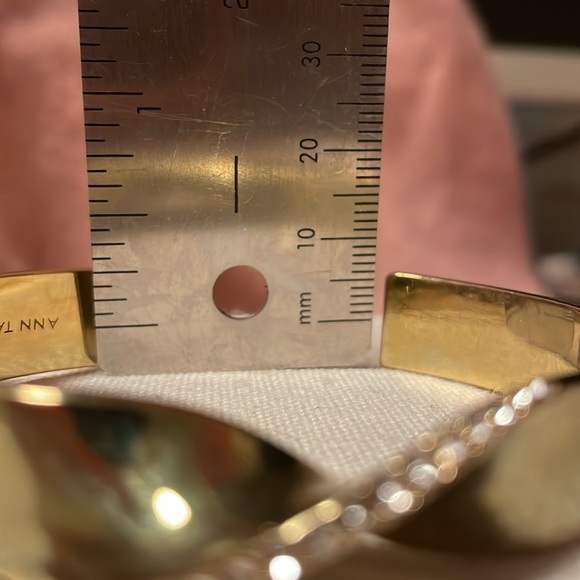 Anne Taylor gold tone bangle with rhinestone accents and “twist” detail! - Picture 12 of 14